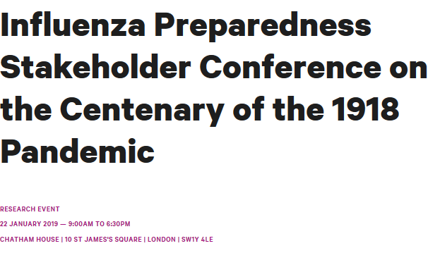 Influenza Preparedness Stakeholder Conference on the Centenary of the 1918 Pandemic