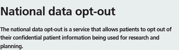 NHS digital national data opt out